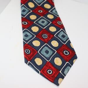 Vintage Pierre Cardin Silk Geometric Print Tie 4”‎ Wide